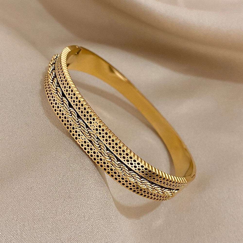 Bracelete Luxo Trançado em Aço 316 L - Nuvore