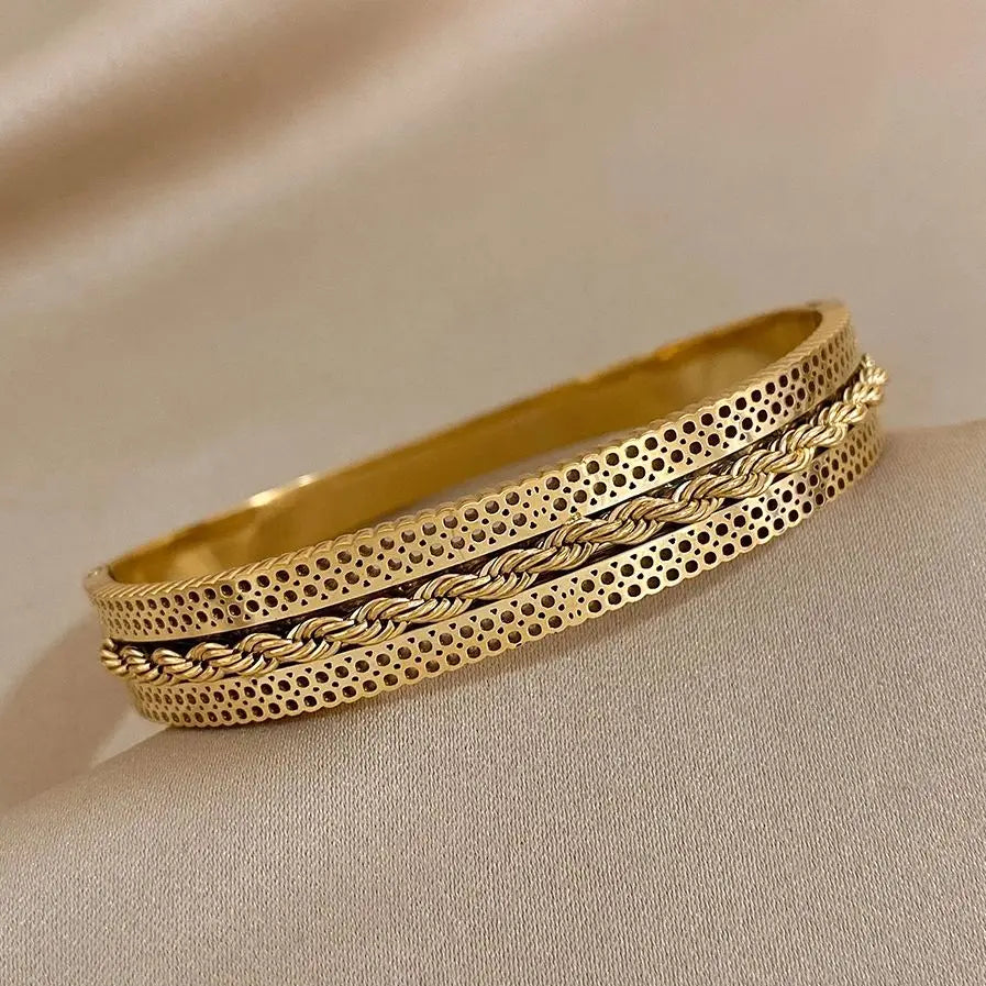 Bracelete Luxo Trançado em Aço 316 L - Nuvore