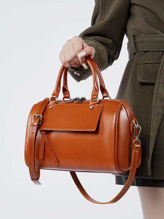 Bolsa Boston Couro Genuíno - Nuvore